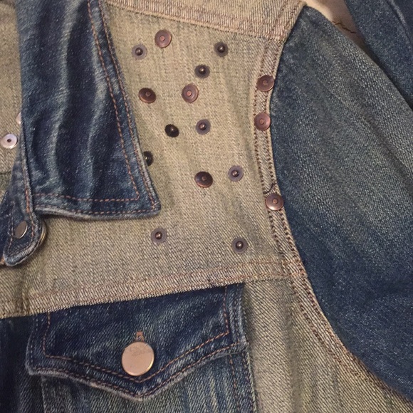 DKNY Jeans jacket two tone denim - Picture 6 of 8